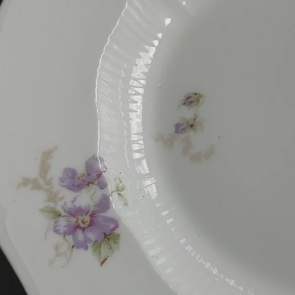 Vintage China Dish Set Bowls Set Of Two Ivory Purple Floral